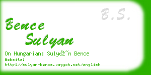 bence sulyan business card